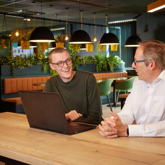 Senior accountant discussing solutions